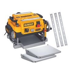 the dewal portable table sawing machine is ready to be used for cutting metal