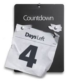 a piece of white paper with the number 4 on it that says countdown days left