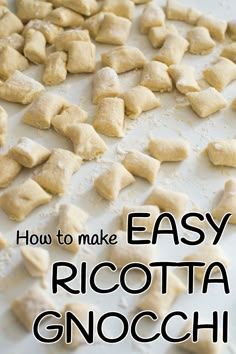 how to make ricotta gnocchini on a baking sheet with text overlay