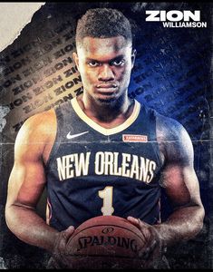 a man holding a basketball on top of a black and white background with the words new orleans