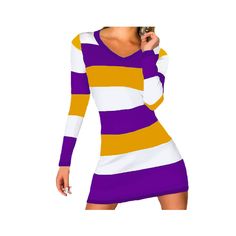 Purple + Bright Gold Stripe Spirit Dress Game Day Dress, Gameday Dress, Exclusive Dress, Stripe Dress, Fall Weather, Gold Stripes, Day Dress, Navy Stripes, Orange And Purple