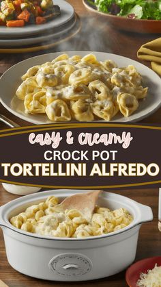 an image of crock pot tortellini alfredo