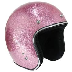 a pink helmet with lots of sparkle on it