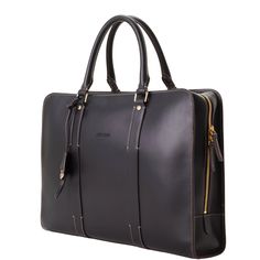 Zip, Zip, Zip     Crafted in Italy, the structured silhouettes of the Alto Collection are made using ultra-smooth leather for an undeniably sophisticated look. This top handle briefcase, prized for its craftsmanship, secures your valuables with an all-around zipper. Men’s Briefcase, Luxury Black Laptop Bag With Leather Lining, Black Smooth Grain Satchel Briefcase, Luxury Laptop Bag With Luggage Sleeve For Business, Formal Black Leather Laptop Bag, Black Satchel Briefcase With Smooth Grain, Luxury Briefcase With Luggage Sleeve For Formal Use, Modern Black Briefcase For Business Meetings, Timeless Black Briefcase With Leather Lining