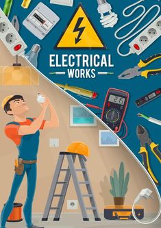 an image of electrical works poster