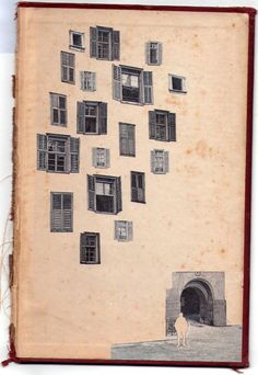 an old book with many open windows on it