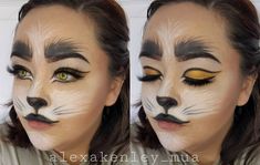 Girls Cat Makeup, Face Paint Only Costume, Cat Face Paint Tutorial, How To Paint A Cat Face For Halloween, Orange Cat Face Paint, Painted Cat Faces For Halloween, Kids Cat Costume Makeup, Cat Costume Face Paint, Kitty Cat Makeup Kids