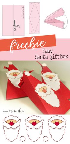 the santa gift box with instructions to make it