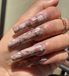 Marble xxl nails press on nails long nails nails Etsy Xxl Acrylic Nails, Fall Gradient, Nails Plain, Xxl Nails, Nails Elegant, Press On Nails Long, Simple Fall Nails, Tapered Square Nails, Plain Nails