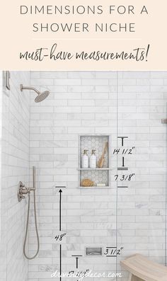 the measurements for a shower niche and how to use them in your bathroom or bedroom