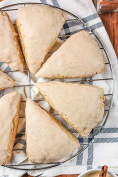 there are six pieces of pie on the cooling rack