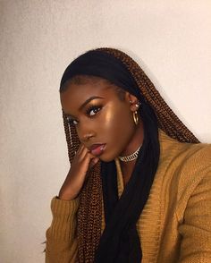 Dark Skin With Brown Braids, Color 2 Box Braids, Dark Brown Box Braids On Dark Skin, Brown Braids For Black Women Dark Skin, Dark Skin Box Braids Hair Colors, Box Braids Color Ideas Brown Skin, Dark Skin Colored Braids, Brown Box Braids On Dark Skin, Dark Skin Braids Color