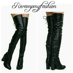 Black Lace Up From The Back Thigh High Boots Crazy Shoes, Thigh High Boots, Fashion Colours, Quality Fashion, Thigh High, Lace Up Boots, Thigh Highs, High Boots, Over Knee Boot