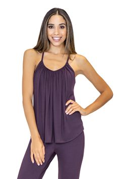 Slumber Party Top Casual Tops With Built-in Bra For Lounging, Solid Bra Friendly Camisole For Loungewear, Solid Color Bra Friendly Camisole For Loungewear, Solid Camisole Bra Friendly For Loungewear, Solid Camisole For Loungewear, Bra Friendly, Loungewear Bra Friendly Camisole, Summer Tops With Built-in Bra For Relaxation, Comfortable Sleeveless Sleep Tops, Lounging Tops With Built-in Bra