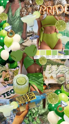 a collage with limes, limeade and other items