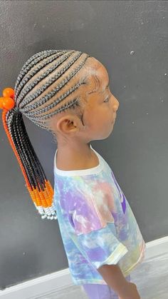 Cornrow Ponytail Styles, Cornrow Hairstyles For School, Medium Length Kids Hairstyles, Kids Braids With Beads, Kids Hairstyle