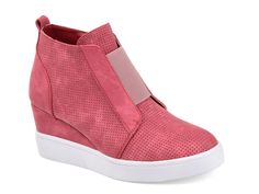 Sneaker Wedges, Heel Stretch, Pink Wedges, Athleisure Women, Nude Shoes, Wedges Style, Wedge Sneakers, Sneaker Wedge, Journee Collection