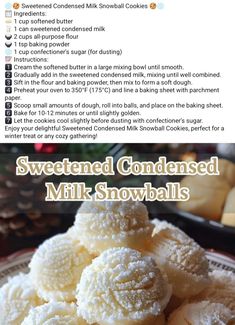 a recipe for sweetened condensed milk snowballs