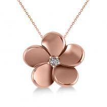 Diamond Flower Charm Pendant Necklace 14k Rose Gold (0.03ct) - AD2048 Pink Gold Jewelry, 14k Rose Gold Jewelry, Rose Gold Diamond Necklace, Diamond Charm Necklace, Rose Gold Pendant Necklace, Clean Gold Jewelry, Floral Pendant Necklace, White Gold Pendant Necklace, Black Gold Jewelry