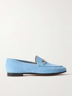 Suede Loafers Women, Gucci Jordaan Loafer, Gucci Horsebit Loafers, Blue Suede Loafers, Gucci Jordaan, Eyewear Shop, Raffia Bag, Suede Loafers, Fine Watches