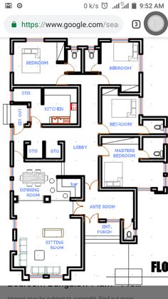 the floor plan for a house with two floors and three rooms, all connected to each other