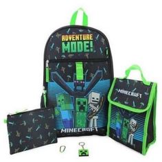 Minecraft characters go back to school with this eye-catching backpack! A large 16-inch zip-up compartment is perfect for holding books, laptops, travel items and supplies. Front and side pockets add extra storage space for water bottles, pens, pencils, and more. Comfortable adjustable padded shoulder straps. Top handle for easy grab and go. Officially licensed. Ages 6 and up. Minecraft Backpack, Lunch Sack, Costume Accessories Diy, 300 Piece Puzzles, Minecraft Characters, Holiday Puzzle, Store Icon, Backpack Set, Brain Teaser Puzzles