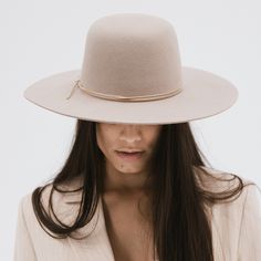 Gigi Pip felt hats for women - Rue Open Crown - classic open crown with a structured semi-wide brim [sand] Gigi Pip, Floppy Hats, Felt Hats, Crown Hat, Halo Style, Wearing A Hat, Find Color, Leather Hats, Felt Hat