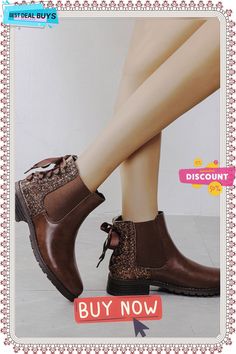 Brown Glett Lace Back Chelsea Boots Casual Faux Leather Martin Boots For Party, Brown Flat Boots For Fall, Casual Leather Martin Boots For Party, Trendy Flat Boots For Fall, Flat Brown Boots For Spring, Casual Martin Boots With Round Toe For Party, Casual Party Ankle Martin Boots, Deep Brown, Rubber Boots