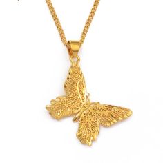 Lavishluxxshop Gold Plated Butterfly Necklace As Gift, Gold Butterfly Pendant Necklace With Delicate Chain, Gold Butterfly Necklace With Delicate Chain As Gift, Gold Butterfly Pendant Necklace With Clavicle Chain, Gold Plated Chain Necklace Gift, Yellow Gold-plated Necklace With Gold Chain, Yellow Gold Plated Necklace With Gold Chain, Yellow Gold Plated Chain Jewelry, Yellow Gold Chain Jewelry Gift