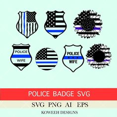 police badge svg with different colors and designs