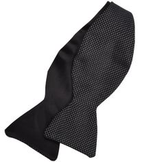 Solid & Pindot Reversible Silk Jacquard Bow Tie in Black and White by Dion Neckwear Luxury Black Bow Tie, Luxury Silk Neckwear For Black Tie, Black Bow Tie, Tie Styles, Black Bow, Solid Black, Bow Tie, Color Combinations, Ups