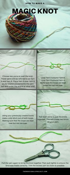 instructions for how to make a magic knot