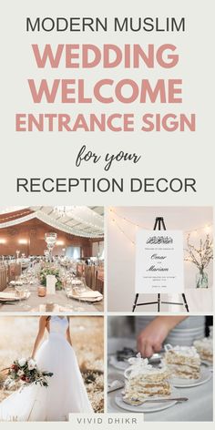 modern muslim wedding welcome sign for your reception decor