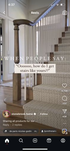 an image of stairs with the caption when people say oooooo, how do i get stains like yours?