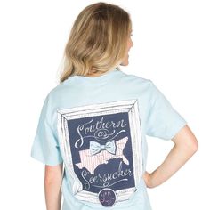 - 100% Combed Cotton 4.5 oz - Front Left Pocket with Logo - Tagless - Model is 5'8" and wearing a Medium - MADE IN THE USA Preppy Shirt, 2015 Fashion Trends, Sweet Tee, Preppy Southern, Lauren James, Seersucker Shorts, Ladies Tee Shirts, Cute Tshirts, Preppy Outfits