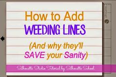 a sign that says how to add wedding lines and why they'll save your saniti