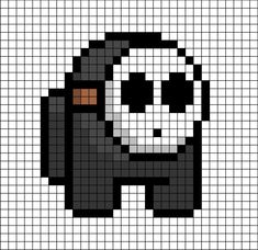 A pixel art template of the grey, or black Shy Guy themed as an imposter from Among Us the popular video game.

Original made by Baba O'Pearls. I just changed the colours. Among Us Fuse Beads, Easy Pixel Art Among Us, Grey Pixel Art, Horror Pixel Art, 8 Bit Pixel Art, Easy Pixel Art, Pixel Art Templates, Coloring Calendar, Shy Guy