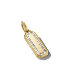 Inspired by clean lines and smooth metal surfaces, these minimalist designs are sculpted with engineered precision. 18-karat Yellow Gold • Pavé-set diamonds, 0.18 total carat weight • Amulet, 39 x 10.5mm • Functioning bail allows amulet to attach to a necklace or bracelet. Please note: amulet only; chain sold separately A Necklace, Pave Diamonds, Minimalist Design, Jewelry Design, Diamonds, Yellow Gold, Bracelet, Chain, Yellow