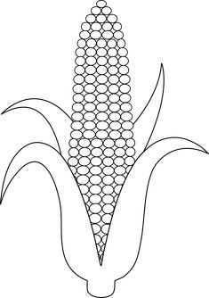 a corn cob is shown in black and white