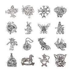 a bunch of different types of tattoos on a white background