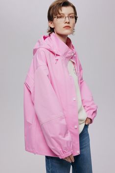 Details: Candy pink trench coat jacketHood, drawstring, and back flap design are full of outdoor feeling and casual sports temperament.Short silhouetteSmooth and firm hand feelingHeavyweight triple-proof material, can be waterproof, oil-proof, stain-resistant Materials & Care: polyester: 100% Hand wash | Dry clean Do not bleach Size & Fit: Model is 5'7", Bust 32, Waist 24, Hips 35, wearing a size S Item #: LN3JA05 Spring Rainy Weather Parka With Double-lined Hood, Waterproof Hooded Windbreaker For Spring, Solid Parka With Double-lined Hood For Spring, Spring Streetwear Solid Parka, Spring Streetwear Solid Color Parka, Pink Outdoor Hooded Jacket With Detachable Hood, Solid Color Spring Parka For Streetwear, Spring Rainy Weather Parka With Drawstring Hood, Spring Waterproof Outerwear For Rainy Weather