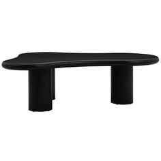 a black table sitting on top of a white floor