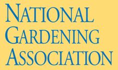 the national gardening association logo on a yellow and blue background with text that reads,'national gardening association '