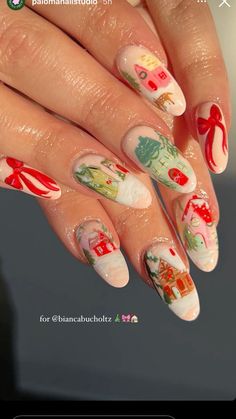 Preppy Nails, Aesthetic Nail, Natural Nail Art, Gel Overlay, Nice Nails, Set Ideas, Painted Nail Art, Instagram Christmas, 2023 Christmas