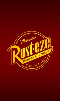 the rusteze logo on a red background