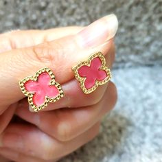 New, Never Worn, Post Back Clover Studs Clover Earrings, Women's Boutique, Earrings Color, Boutique Jewelry, Ladies Boutique, Pink Gold, Pink And Gold, Jewelry Earrings, Women Jewelry