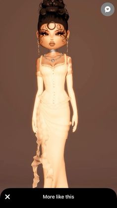 an animated woman in a white dress