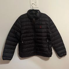 Polo By Ralph Lauren Jacket New With Tags Will Ship Asap Black Long Sleeve Puffer Jacket For Work, Polo Puffer Jacket, Ralph Lauren Black Winter Outerwear, Ralph Lauren Black Fitted Outerwear, Luxury Ralph Lauren Streetwear Outerwear, Polo Ralph Lauren Vest, Mens Puffer Vest, Ralph Lauren Vest, Ralph Lauren Fleece