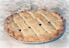 a pie sitting on top of a table