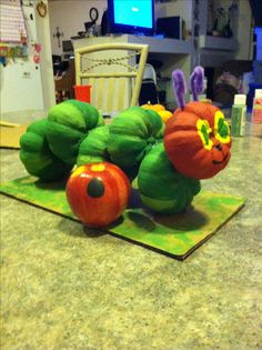 the very hungry caterpillars are ready to eat their own pumpkins for halloween